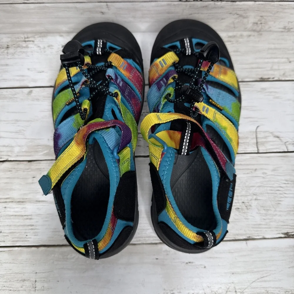 KEEN Newport H2 Youth 5 Rainbow Tie Dye Kids Sandals Summer Hiking Water